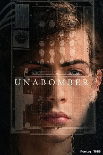 Pôster do drama Unabomber mostrando a caçada do FBI ao infame terrorista Ted Kaczynski.